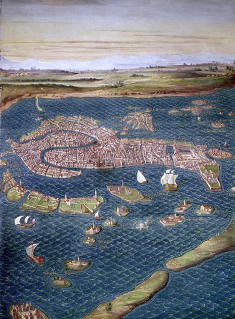 A 16th-century map of Venice