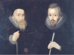 William Cecil Lord Burghley (l) and his son Robert Cecil (r) 